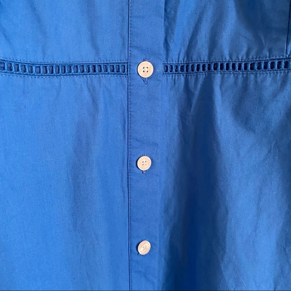 Draper James Blue Collared Button Down Dress - image 5